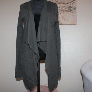 Lamb & Flag Waterfall Cardigan Gray Sweater size SM